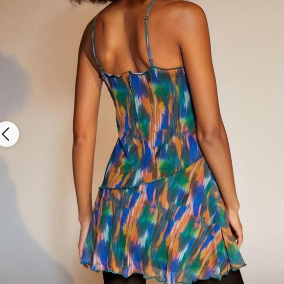 Urban Outfitters Moxie Mesh Mini Slip Dress Sz: L - Picture 3 of 16